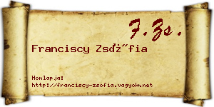 Franciscy Zsófia névjegykártya